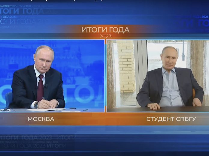 На «прямой линии» появился «двойник» Путина (видео)
